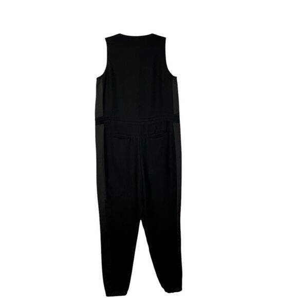 Banana Republic Black Side Stripe Sleeveless Cropped Jumpsuit | 4 - Picture 5 of 11